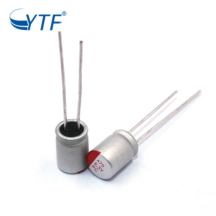 Hot Sale Through Hole Polymer 5*9mm 6.3v 470uf Aluminum Solid Electrolytic Capacitor