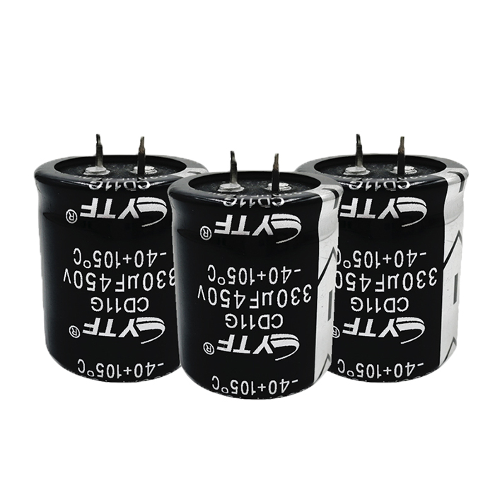 High Quality Black Color Through Hole 450V 330UF Snap-In Aluminum Electrolytic Capacitor
